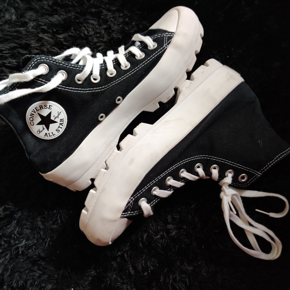 Converse Women’s Chuck Taylor All Star Lugged High Black Platform Sneakers 9